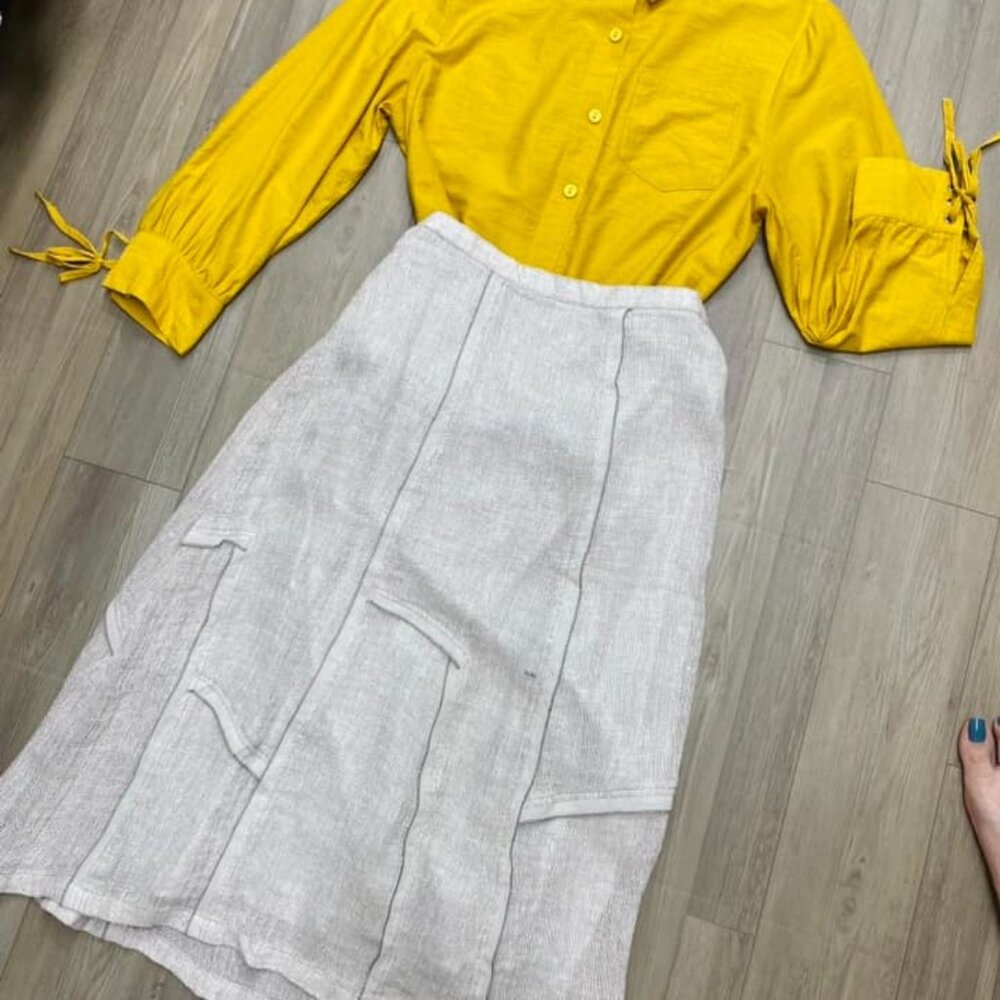 White yellow dress